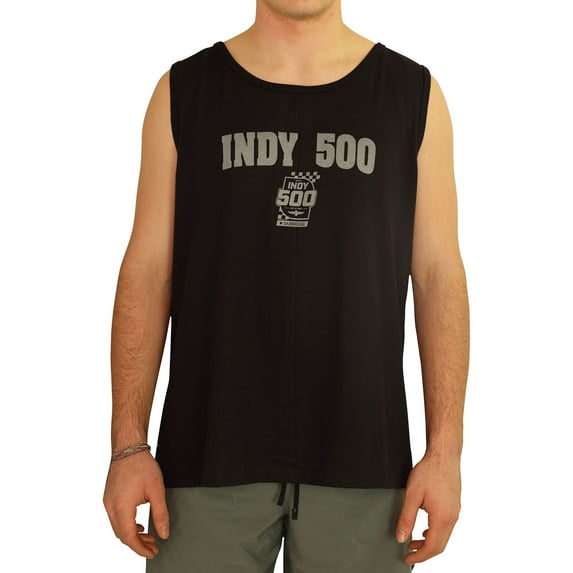 Indy 500 Mens Logo Print Tank Top, Black, Large