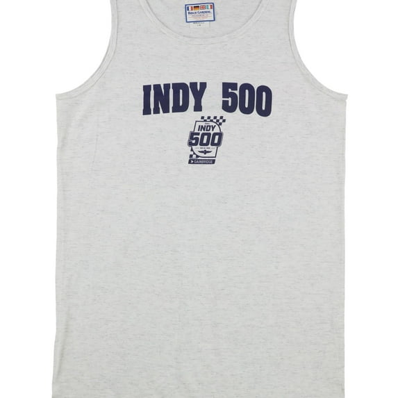 Indy 500 Mens Logo Print Tank Top, Grey, L/XL