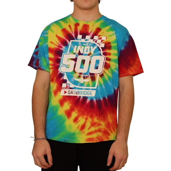 Indy 500 Mens Tie-Dye Graphic T-Shirt, Multicoloured, Medium