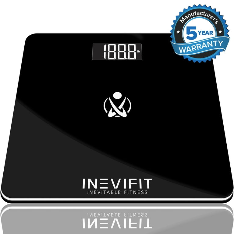 INEVIFIT Smart Bathroom Scale, Highly Accurate Bluetooth Digital, S-Black