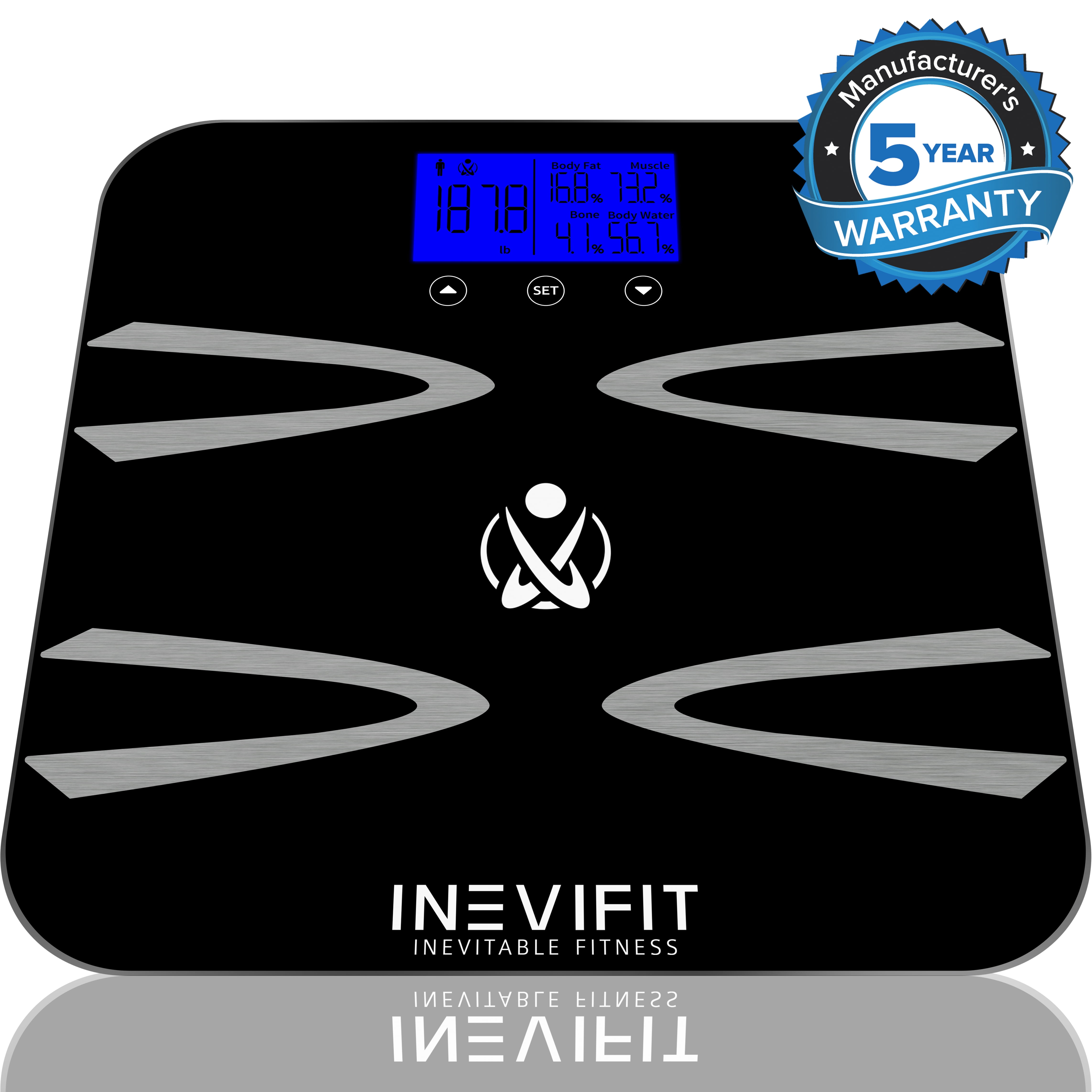 INEVIFIT BODY-ANALYZER SCALE, Highly Accurate Digital Bathroom Body  Composition Analyzer, Measures Weight, Body Fat, Water, Muscle, BMI,  Visceral Fat