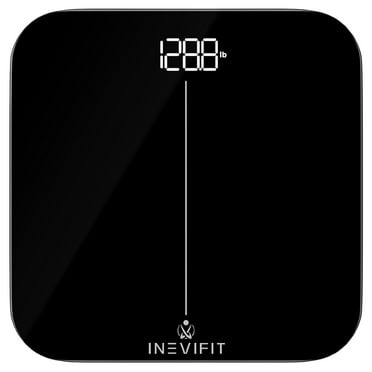 INEVIFIT Bathroom Scale, Highly Accurate Digital Bathroom Body Scale, Precisely Measures Weight up to 400 lbs - Black