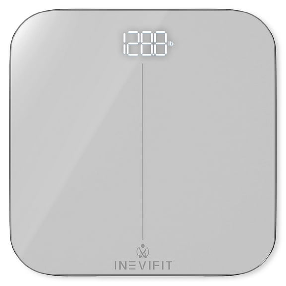 INEVIFIT Bathroom Scale, Highly Accurate Digital Bathroom Body Scale, Precisely Measures Weight up to 400 lbs - Silver
