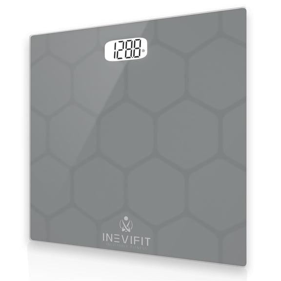INEVIFIT Bathroom Scale, Highly Accurate Digital Body Weight Scale Up to 400lbs - Silver