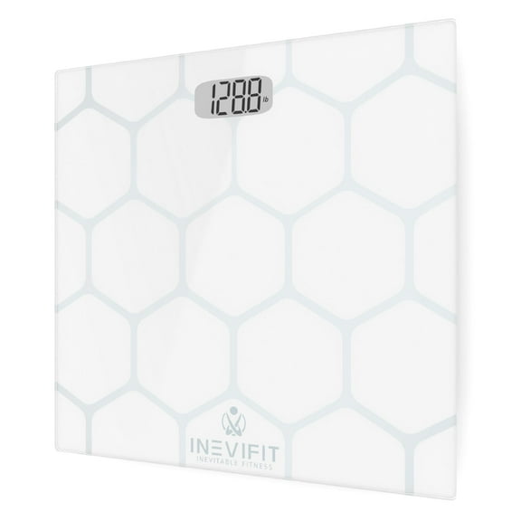 INEVIFIT Bathroom Scale, Highly Accurate Digital Body Weight Scale Up to 400lbs - White
