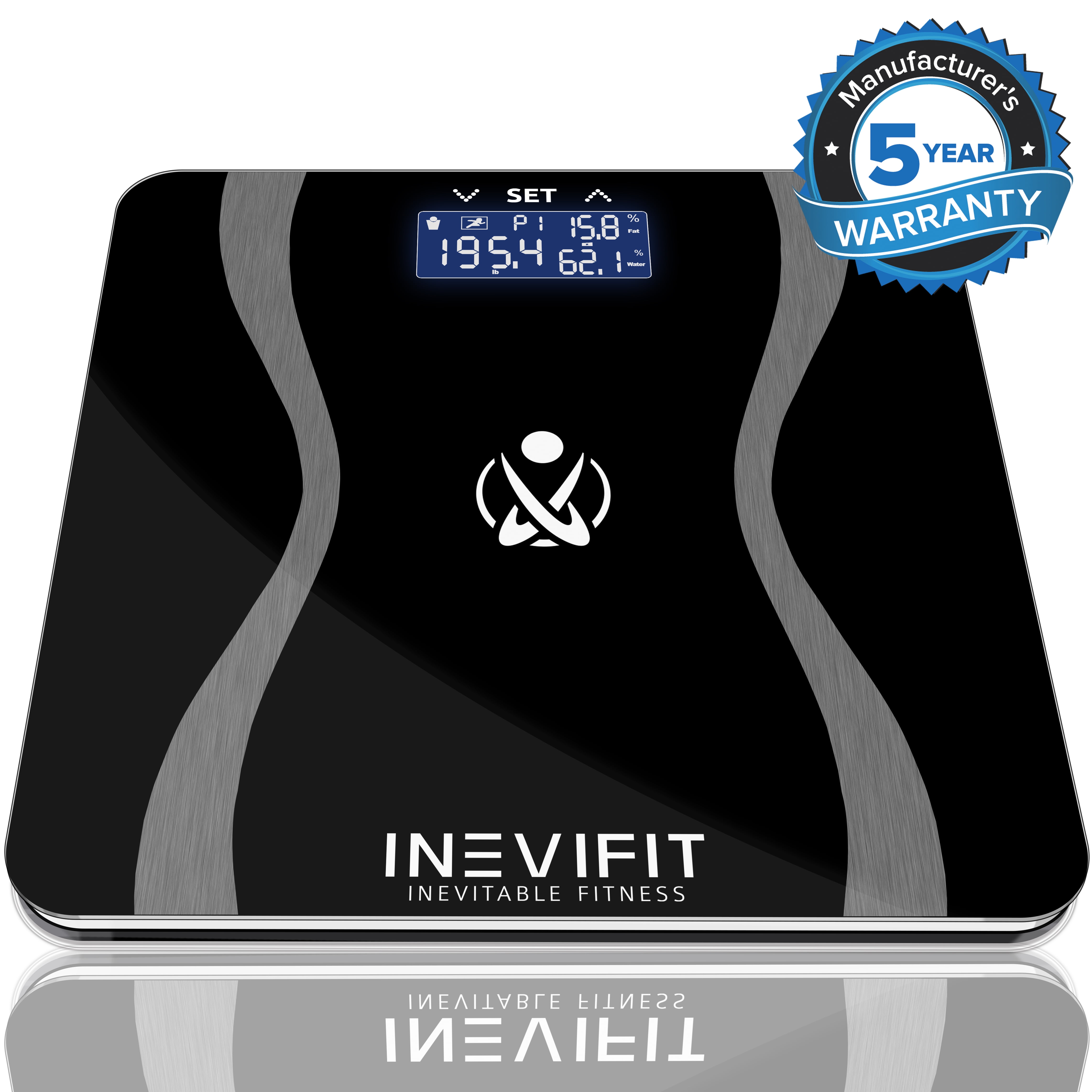 INEVIFIT Body Fat Scale with Digital Body Composition Analyzer and Body Weight - Black
