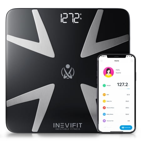 INEVIFIT Smart Body Fat Scale with Bluetooth and Free Tracking INEVIFIT APP - Black