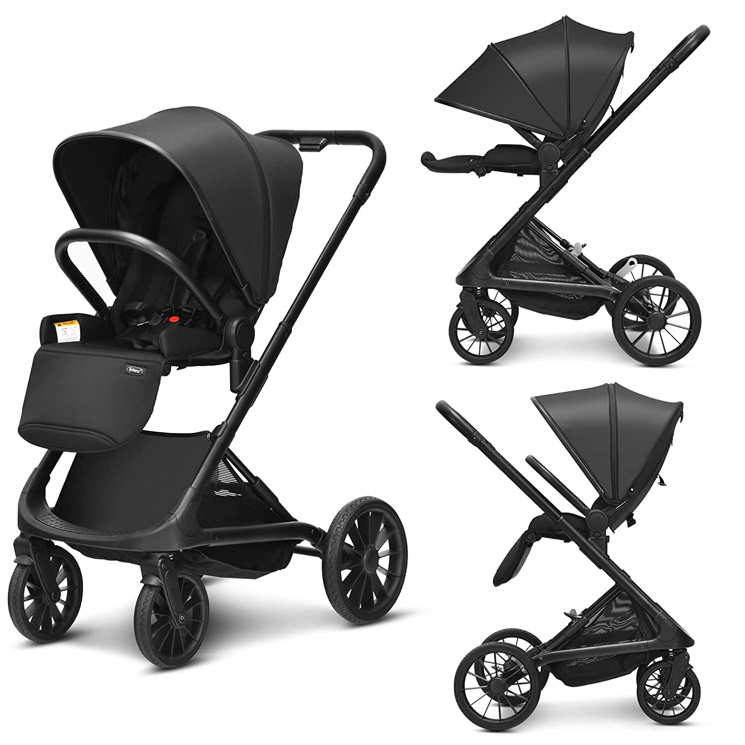 INFANS 2 in 1 Convertible Baby Stroller, One Hand QuickFold Infant