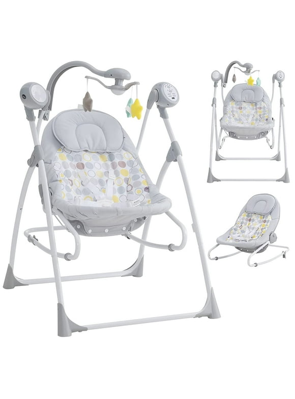INFANS 2 in 1 Baby Swing and Bouncer for Infants (Grey)