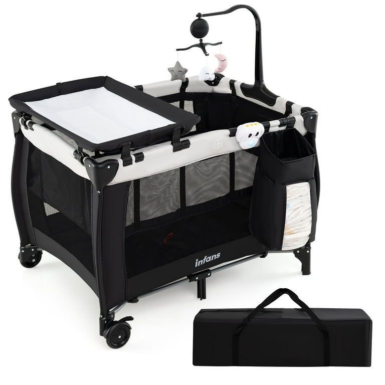 INFANS in Pack and Play, Portable Travel Baby Crib Bassinet