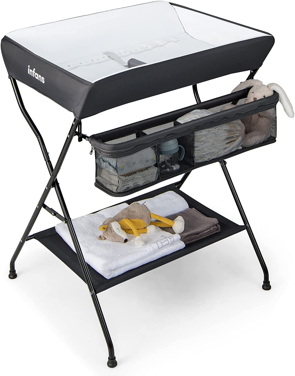 INFANS Baby Changing Table, Folding Diaper Station Portable Nursery