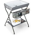 INFANS Foldable Baby Changing Table with Basket, Diaper Station