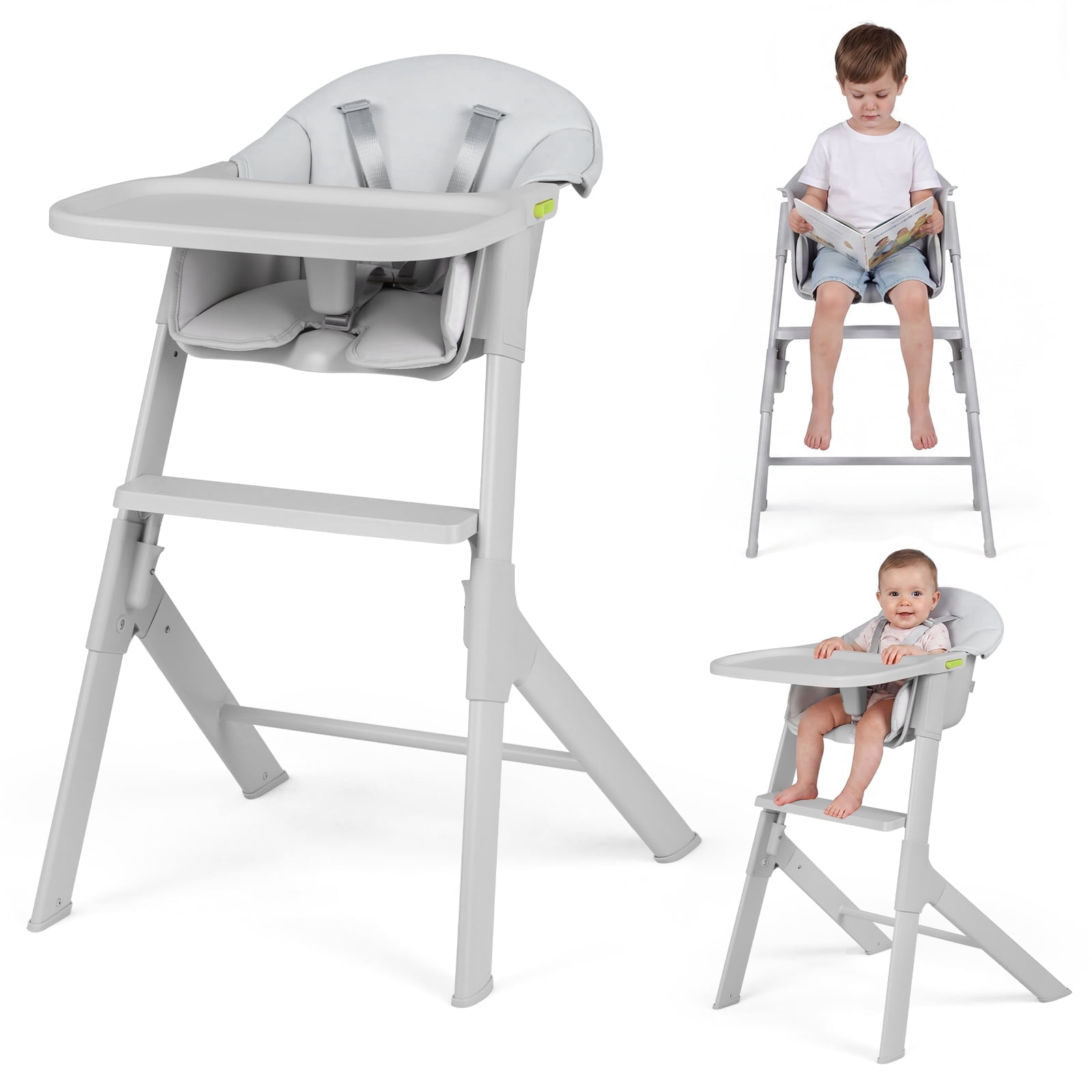 INFANS Baby High Chair, Full-Body Washable High Chairs for Babies and Toddlers Easy to Clean with Tray, 5-Point Harness, Light-Wight Design for Toddlers 6-36 Months