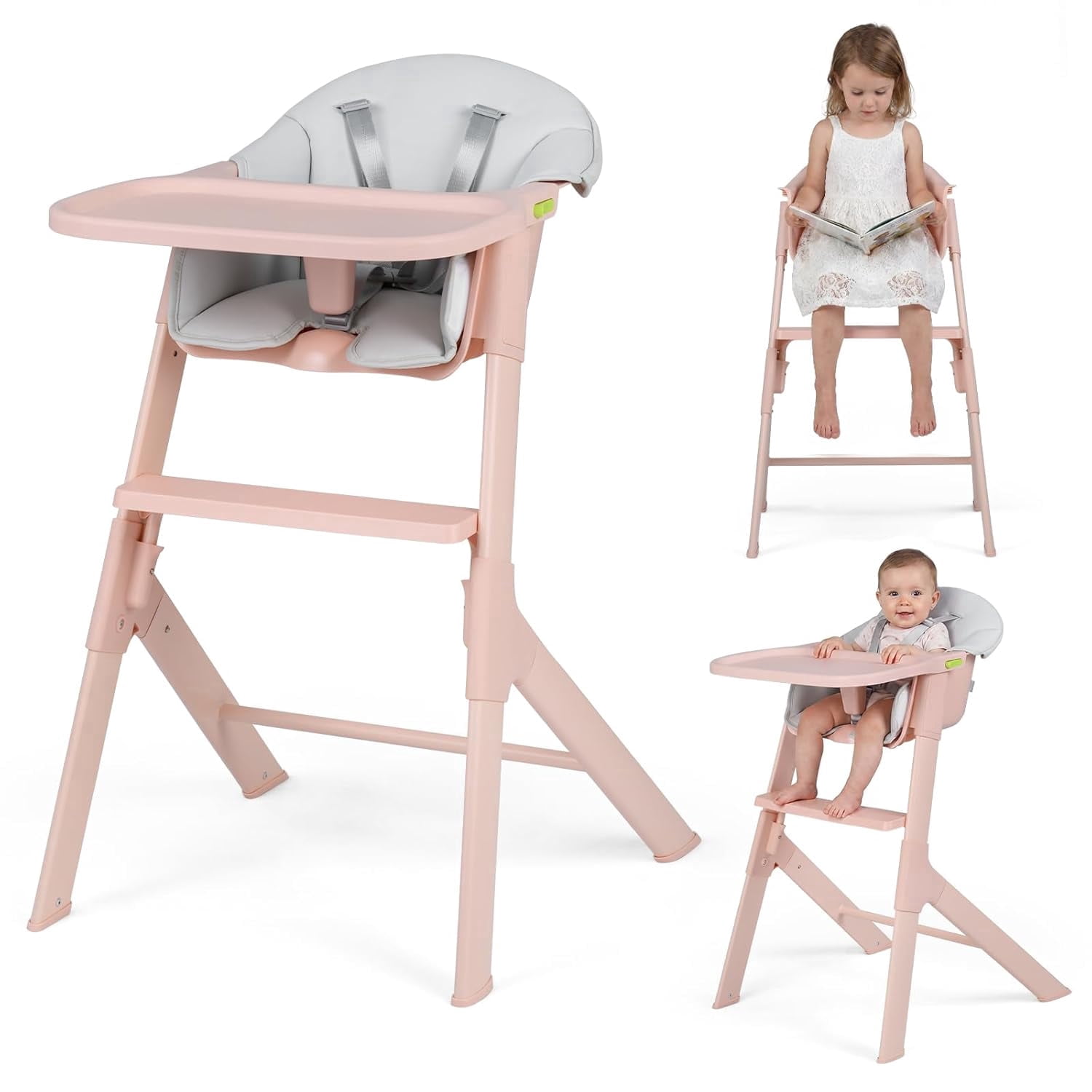 INFANS Baby High Chair, Full-Body Washable High Chairs for Babies and Toddlers Easy to Clean with Tray, 5-Point Harness, Light-Wight Design for Toddlers 6-36 Months