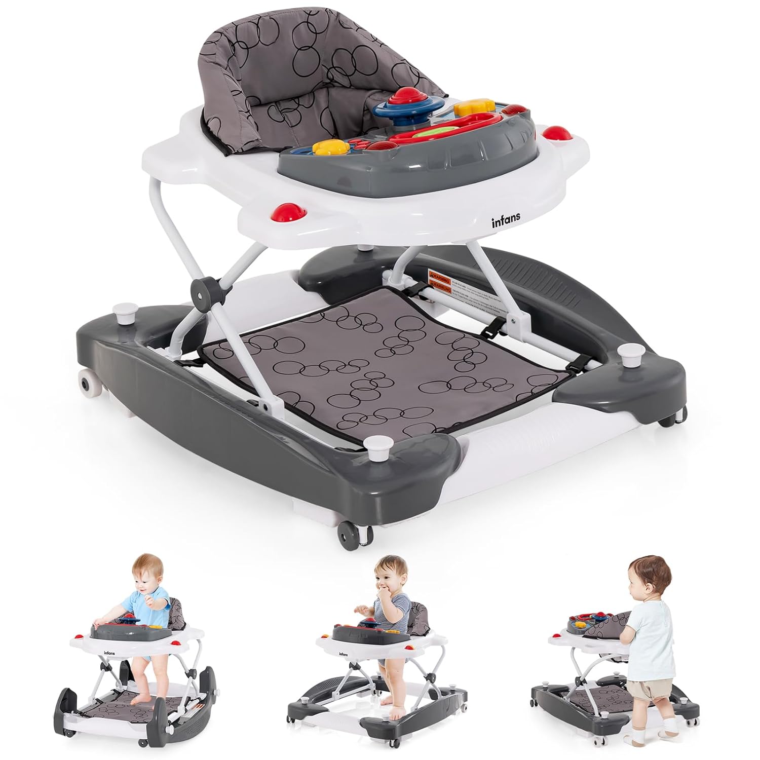 INFANS Baby Walker 6 in 1, Combo Bounce Jumper, Adjustable Height