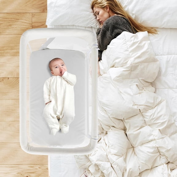 INFANS Over Bed Bassinet for Baby, Bedside Sleeper with Lowering Wall for Easy Access, Safe Close Sleeping, Adjustable Height, Storage, Newborn Infant Girls Boys (White)