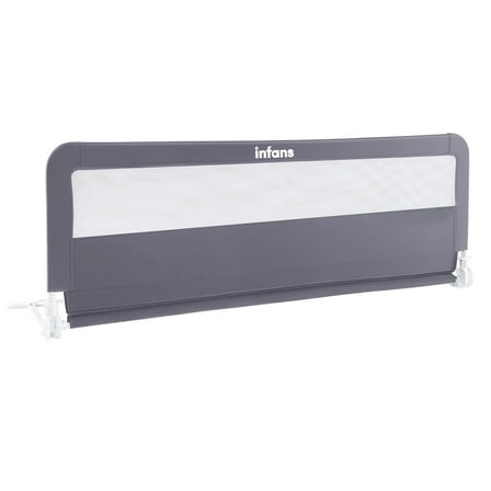 INFANS Bed Rail for Toddlers, 59" Foldable Safety Baby Crib Rail Fit for Kids Twin, Extra Long Swing Down Bed Guardrail for Convertible Crib, Queen, Full, King Mattress Side Guard