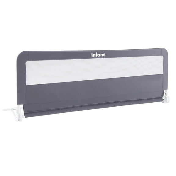 INFANS Bed Rail for Toddlers, 59" Foldable Safety Baby Crib Rail Fit for Kids Twin, Extra Long Swing Down Bed Guardrail for Convertible Crib, Queen, Full, King Mattress Side Guard