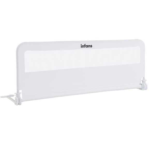 INFANS Bed Rail for Toddlers, 59" Foldable Safety Baby Bed Rail Fit for Kids Twin, Extra Long Swing Down Bed Guardrail for Convertible Queen, Full, King Mattress Side Guard