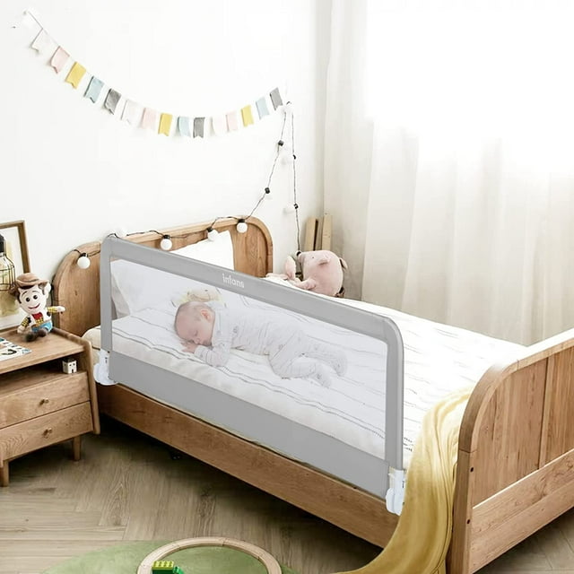 INFANS Bed Rails for Toddlers, Foldable Safety Crib Side Rail for Kids