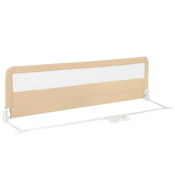 Infans 71" Foldable Baby Bed Rail Guard Toddler Swing Down Safety Bedrail Beige