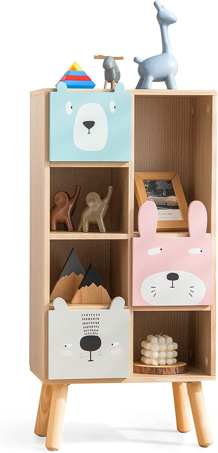 INFANS Kids Bookcase Toy Storage Organizer, Children Storage