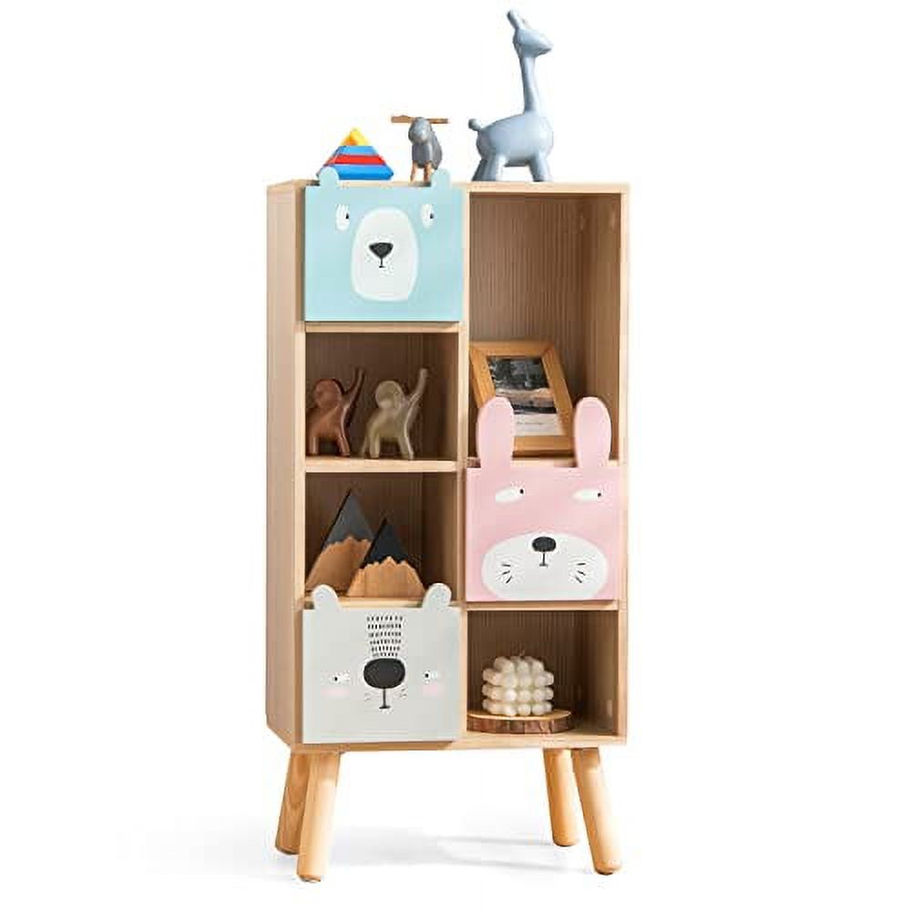 INFANS Kids Bookcase Toy Storage Organizer, Children Storage Cabinet ...