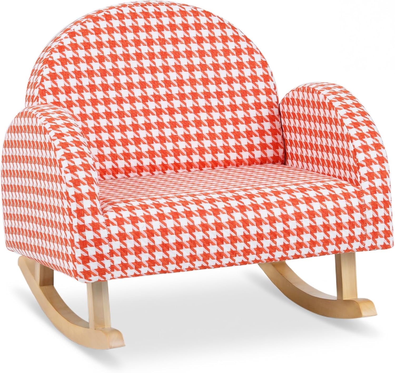INFANS Kids Sofa, Toddler Rocking Chair with Solid Wooden Frame, Anti-Tipping Design, Plush Fabric, Children Armchair for Nursery Kindergarten Gift for Boys Girls