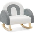 thumbnail image 1 of INFANS Kids Sofa, Toddler Rocking Chair with Solid Wooden Frame, Anti-Tipping Design, Plush Fabric, Children Armchair for Nursery Kindergarten Playroom Preschool, Gift for Boys Girls (Grey), 1 of 9