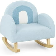 OLAKIDS Kids Sofa, Toddler Rocking Chair with Solid Wooden Frame, Anti-Tipping Design, Plush Fabric, Children Armchair for Nursery Kindergarten Playroom Preschool, Gift for Boys Girls Blue