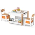 thumbnail image 1 of INFANS Kids Table and Chair Set, 4 in 1 Building Block Wooden Activity Desk with Reversible Tabletop Storage Drawers Bookshelves for Toddlers Art Craft Learning Reading Drawing Playroom, 1 of 9