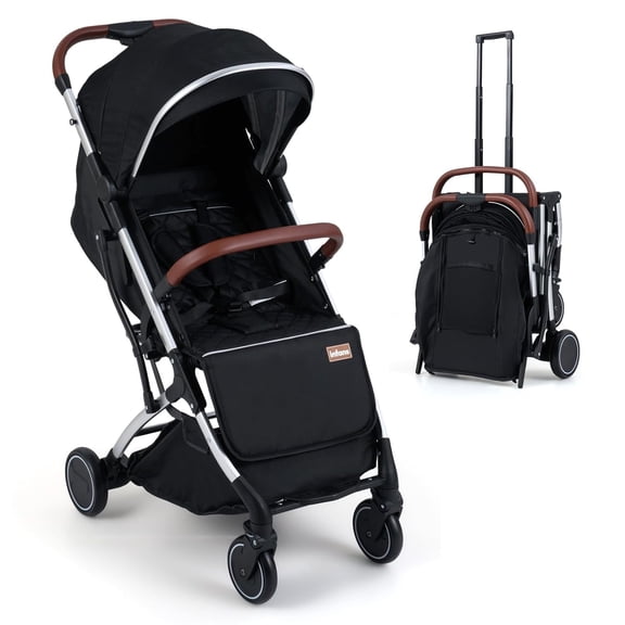 INFANS Travel Stroller, Lightweight Compact Baby Stroller for Airplane with One-Hand Fold, Multi-Position Recline, Canopy, 4 Wheel Suspension, Storage Basket