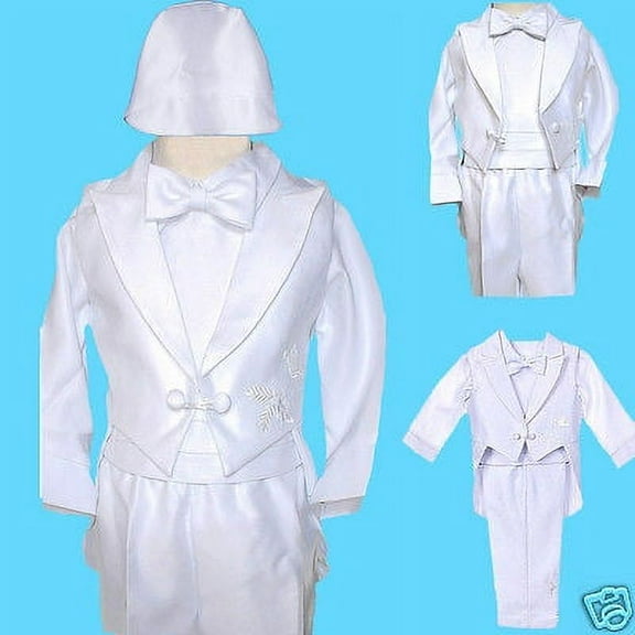 INFANT BOY & TODDLER CHRISTENING CHURCH FORMAL SUIT WHITE SZ:XS,S,M,L,XL(0M-24M)