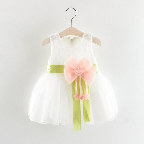 INFANT & TODDLER GIRLS PARTY BAPTISM DRESS- WHITE