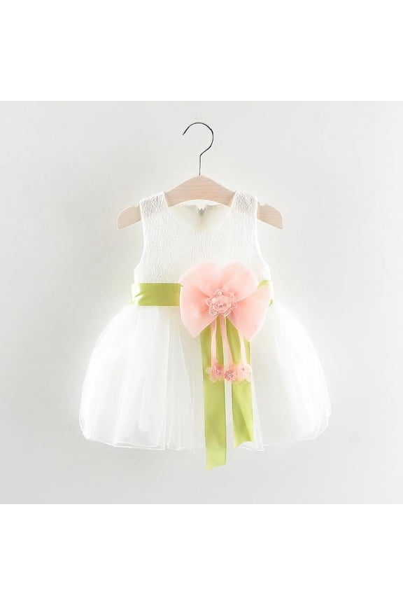 INFANT & TODDLER GIRLS PARTY BAPTISM DRESS- WHITE