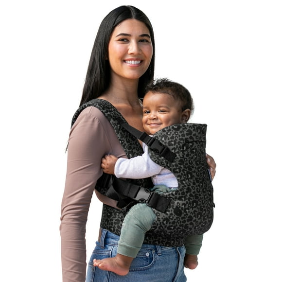Infantino Flip 4-in-1 Convertible Baby Carrier, 4-Position, Unisex Baby 0+ Months, 8-32lbs, Black & Gray Leopard