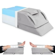 INFANZIA 4-Height Adjustable Leg Elevation Pillows for After Surgery, Injuries, or Rest, Ankle Knee and Leg Wedge Pillow for Sleeping with 3 Handles and Insert Pad, Washable Velvet Cover