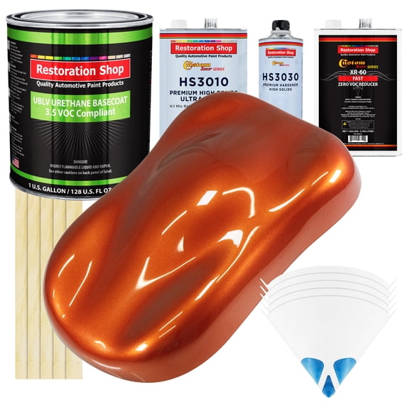 INFERNO ORANGE PEARL METALLIC Low Voc Urethane Basecoat/Premium Clearcoat Car Auto Paint Complete FAST Gallon Kit