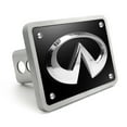 thumbnail image 1 of INFINITI 3D Chrome Logo on Black Billet Aluminum 2 inch Tow Hitch Cover, 1 of 5
