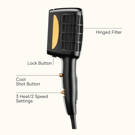 INFINITIPRO BY CONAIR 3-in-1 Styling Hair Dryer, 1875W Hair Dryer and 3 Attachments