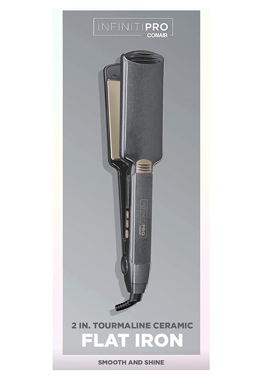 INFINITIPRO BY CONAIR Flat Iron 2 Inch Tourmaline Ceramic Hair Straightener Smooth and Shine