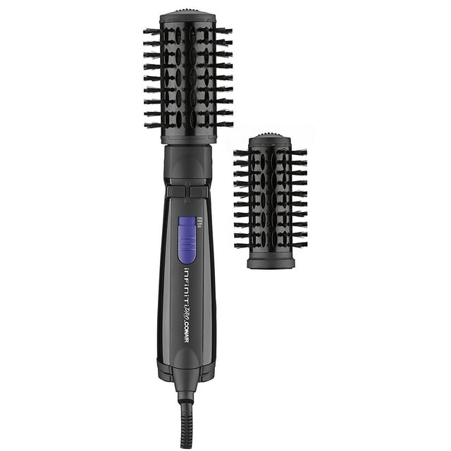 INFINITIPRO BY CONAIR Spin Air Rotating Styler Hot Air Brush with 2 Inch AND 1.5 Inch Brushes, Black BC191N