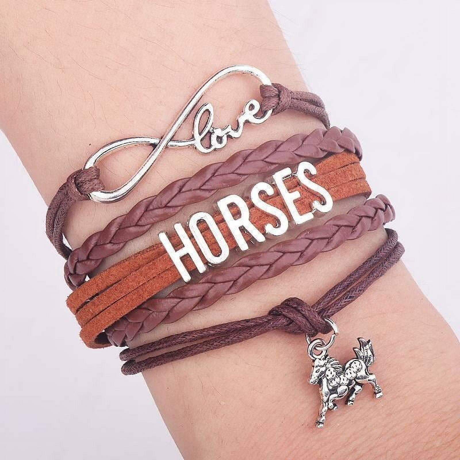 Infinity Love Horse Leather Bracelet Equestrian Jewelry for Horse Lovers Timeless Infinity Symbol Design Adjustable