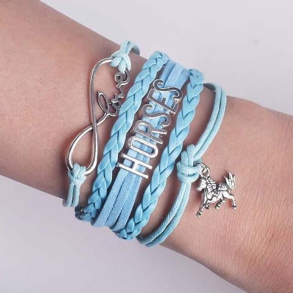 Infinity Love Horse Leather Bracelet Equestrian Jewelry for Horse Lovers Timeless Infinity Symbol Design Adjustable