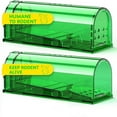 thumbnail image 1 of INFISU Humane Mouse Trap, Easy to Set, Reusable, Safe for Kids/Pets, Suitable for Outside Use, 2 Pack (Green), 1 of 8