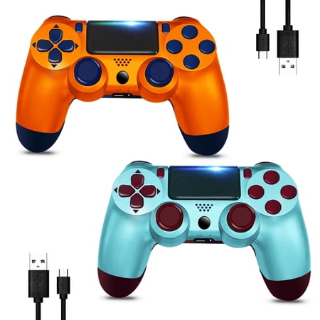 INFISU 2 Packs Wireless Controller for P4,Bluetooth P4 Controller Remote,Rechargeable Gamepad Compatible with P4/Slim/Pro,with Double Shock/Audio/Six-Axis Motion Sensor