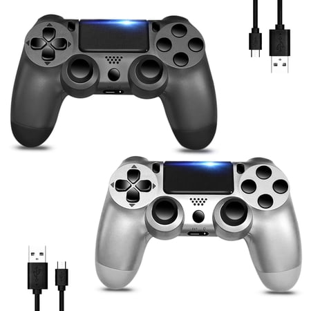 INFISU 2 Packs Wireless Controller for P-4,Wireless Bluetooth P4 Controller Remote,Rechargeable Gamepad Compatible with Playstation 4/Slim/Pro,with Double Shock/Audio
