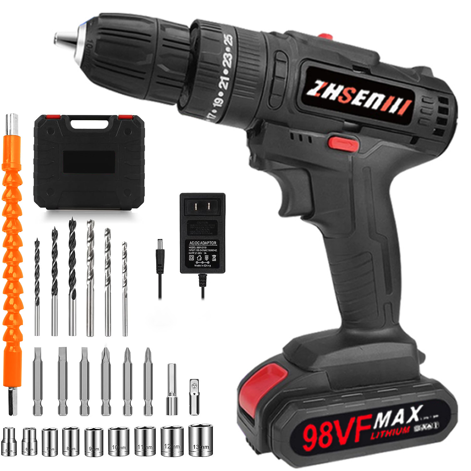INFISU 21V Cordless Drill with Battery and Charger,Rechargeable Hand