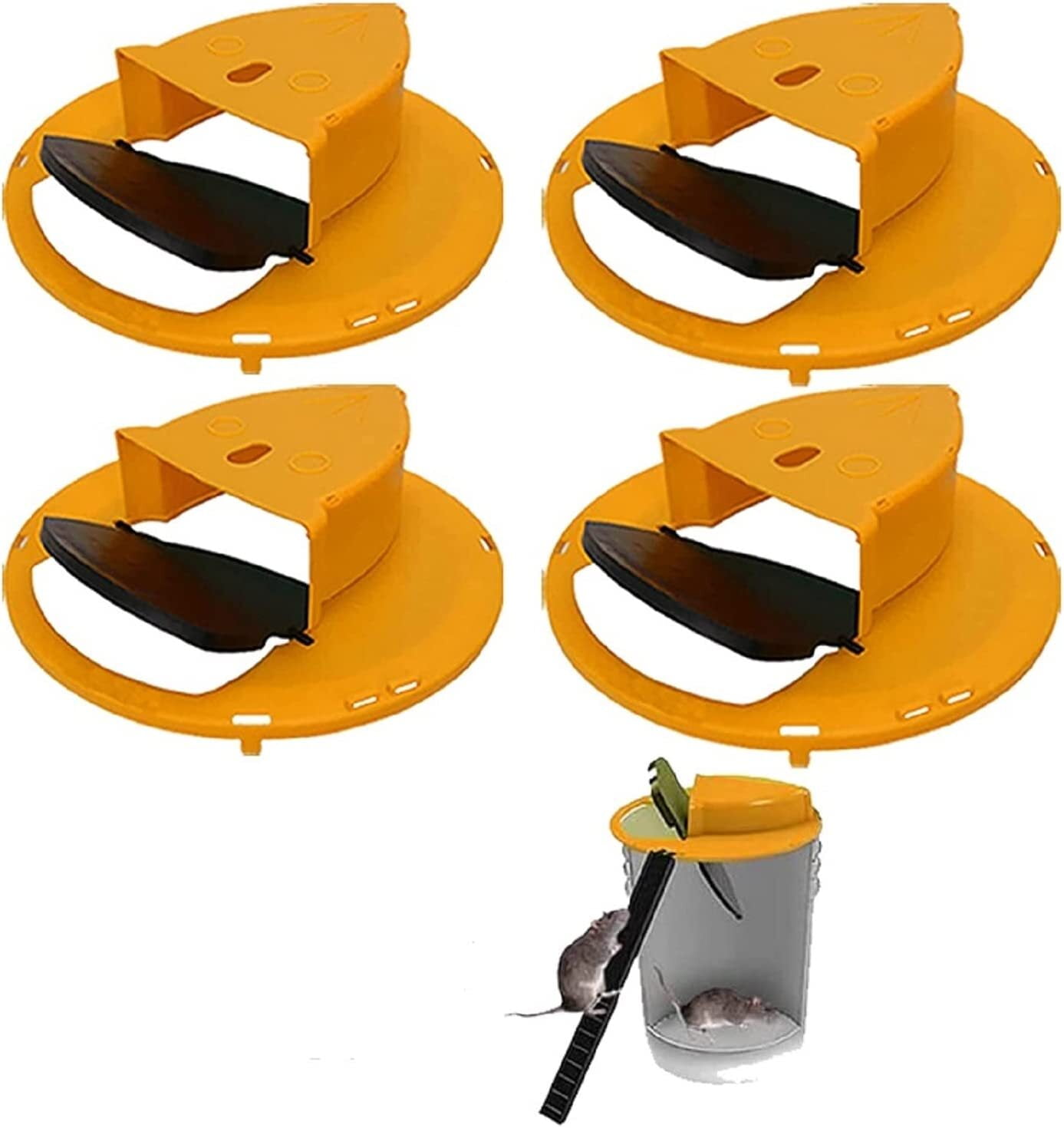 INFISU 4 Packs Bucket Mouse Traps,Mousetrap Slide Bucket Lid, Mouse  Catching Tool,Mouse Trap with Flip Lid Mousetrap Catcher Indoor Outdoor 