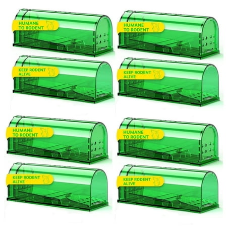 INFISU Humane Mouse Trap, Reusable Non-Toxic Live Rodent Trap, Safe for Kids and Pets, Indoor/Outdoor, 8 Pack